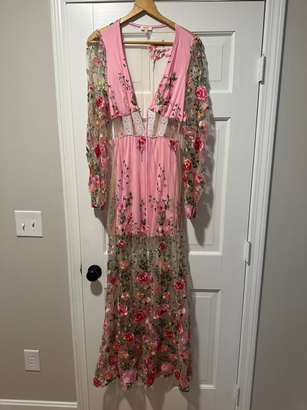 Forever Love Story Sheer, Embroidered Flower Dress